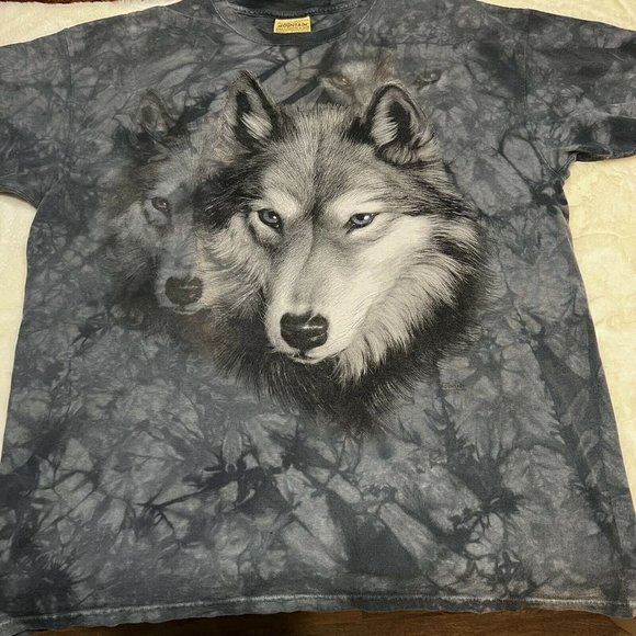 The Mountain Other - The Mountain Wolf Shirt Size XXL Blue Gray